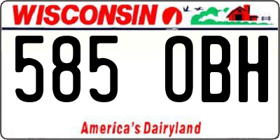 WI license plate 585OBH