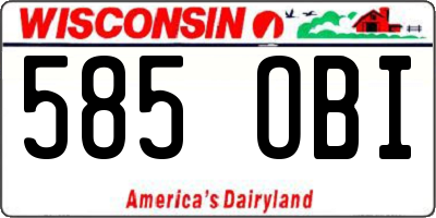 WI license plate 585OBI