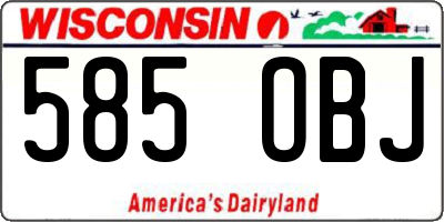 WI license plate 585OBJ