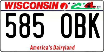 WI license plate 585OBK