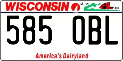 WI license plate 585OBL