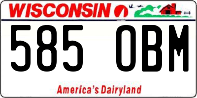 WI license plate 585OBM