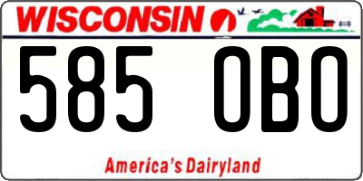 WI license plate 585OBO