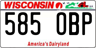 WI license plate 585OBP