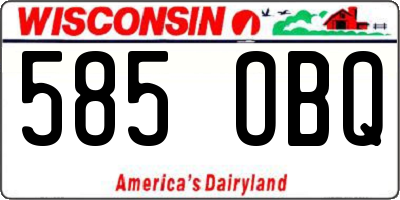 WI license plate 585OBQ