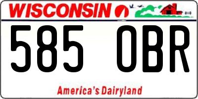 WI license plate 585OBR