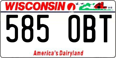 WI license plate 585OBT