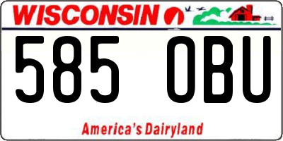WI license plate 585OBU