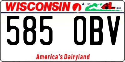 WI license plate 585OBV