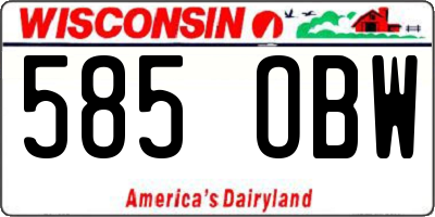 WI license plate 585OBW