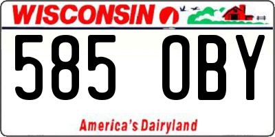 WI license plate 585OBY