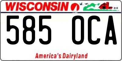WI license plate 585OCA