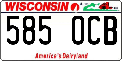 WI license plate 585OCB
