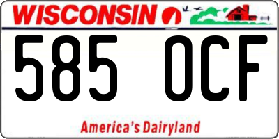 WI license plate 585OCF