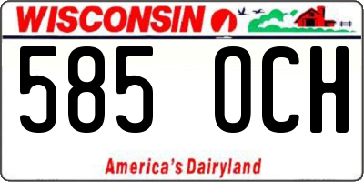 WI license plate 585OCH