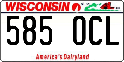 WI license plate 585OCL