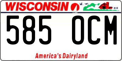 WI license plate 585OCM