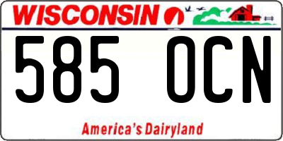WI license plate 585OCN