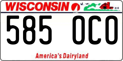 WI license plate 585OCO