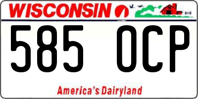 WI license plate 585OCP
