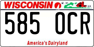WI license plate 585OCR