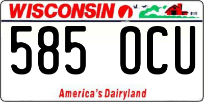 WI license plate 585OCU
