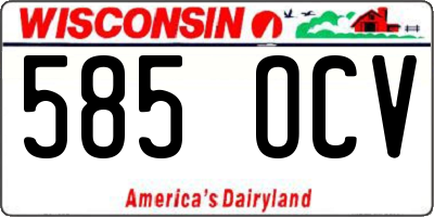 WI license plate 585OCV