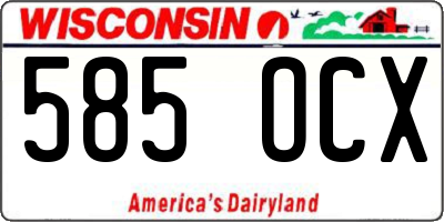 WI license plate 585OCX