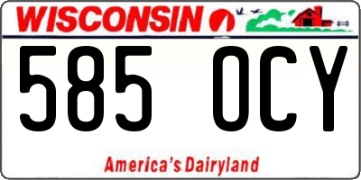 WI license plate 585OCY