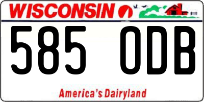 WI license plate 585ODB