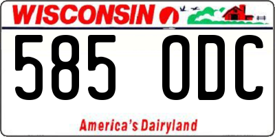 WI license plate 585ODC