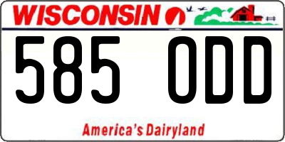WI license plate 585ODD