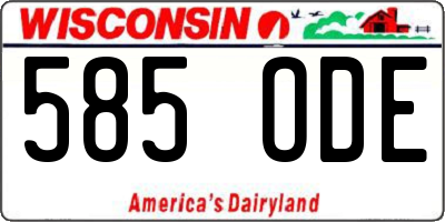 WI license plate 585ODE