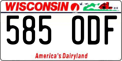 WI license plate 585ODF