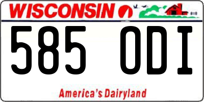 WI license plate 585ODI