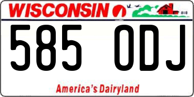 WI license plate 585ODJ