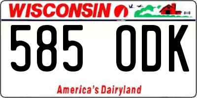 WI license plate 585ODK