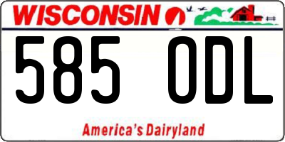 WI license plate 585ODL