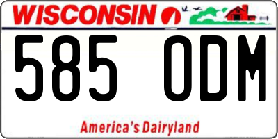 WI license plate 585ODM