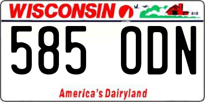 WI license plate 585ODN