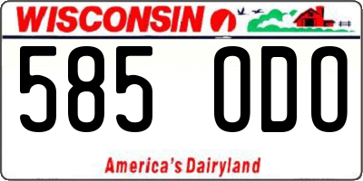 WI license plate 585ODO