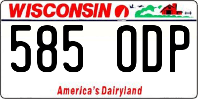 WI license plate 585ODP