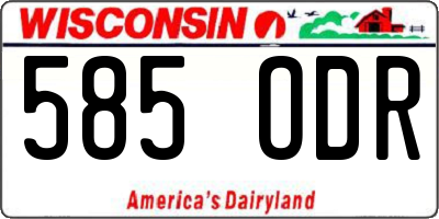 WI license plate 585ODR