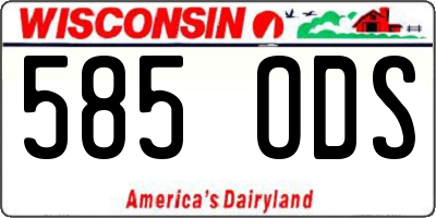 WI license plate 585ODS