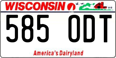 WI license plate 585ODT