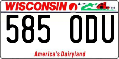 WI license plate 585ODU