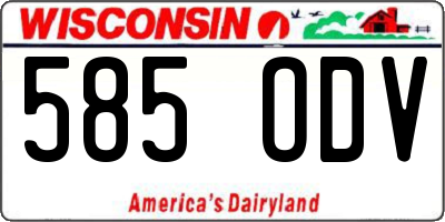 WI license plate 585ODV