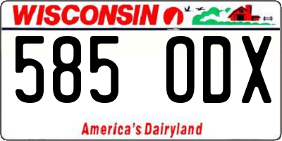 WI license plate 585ODX