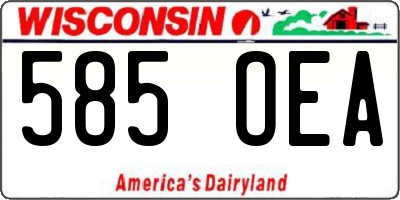 WI license plate 585OEA