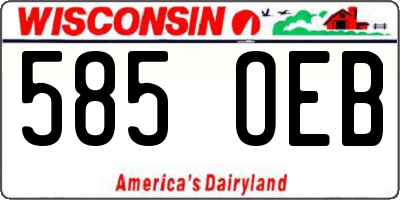 WI license plate 585OEB